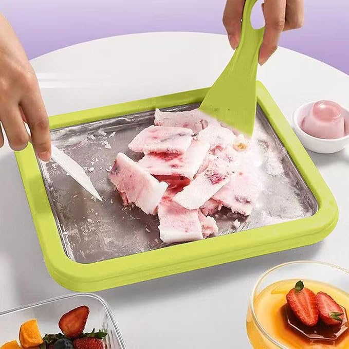 Tabla de helados de rollo con detalles